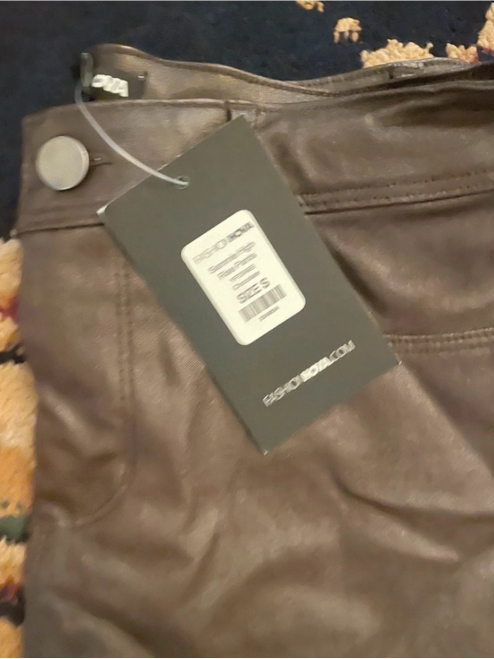 NWT fashion nova brown pleather pants